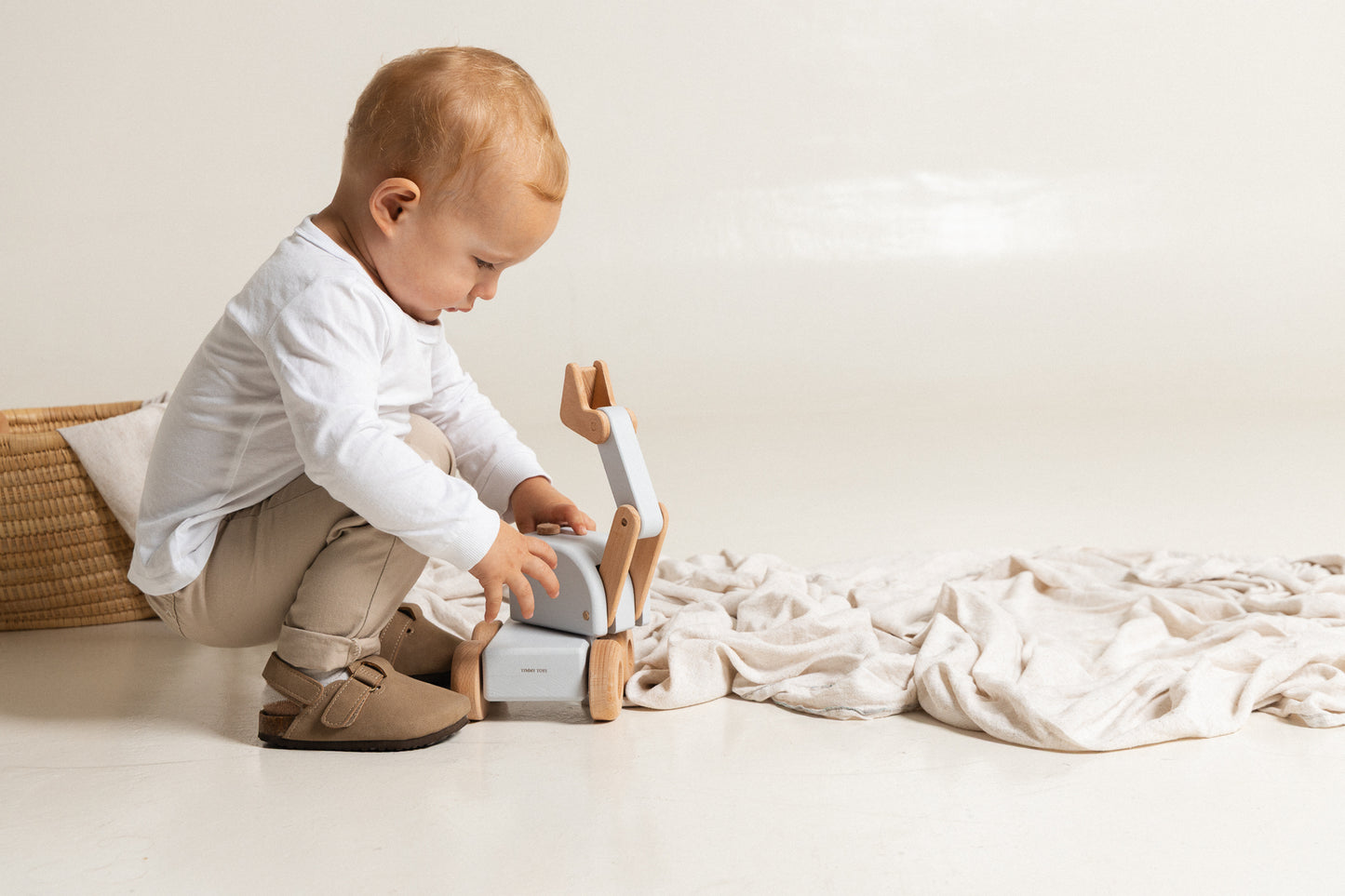 Little Digger – Handmade Wooden Excavator Toy
