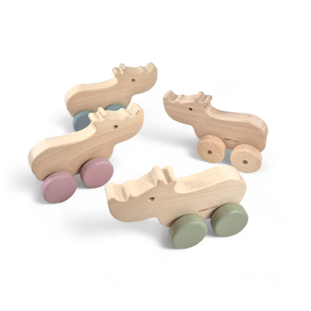 Rhino Wheely Wooden Toy