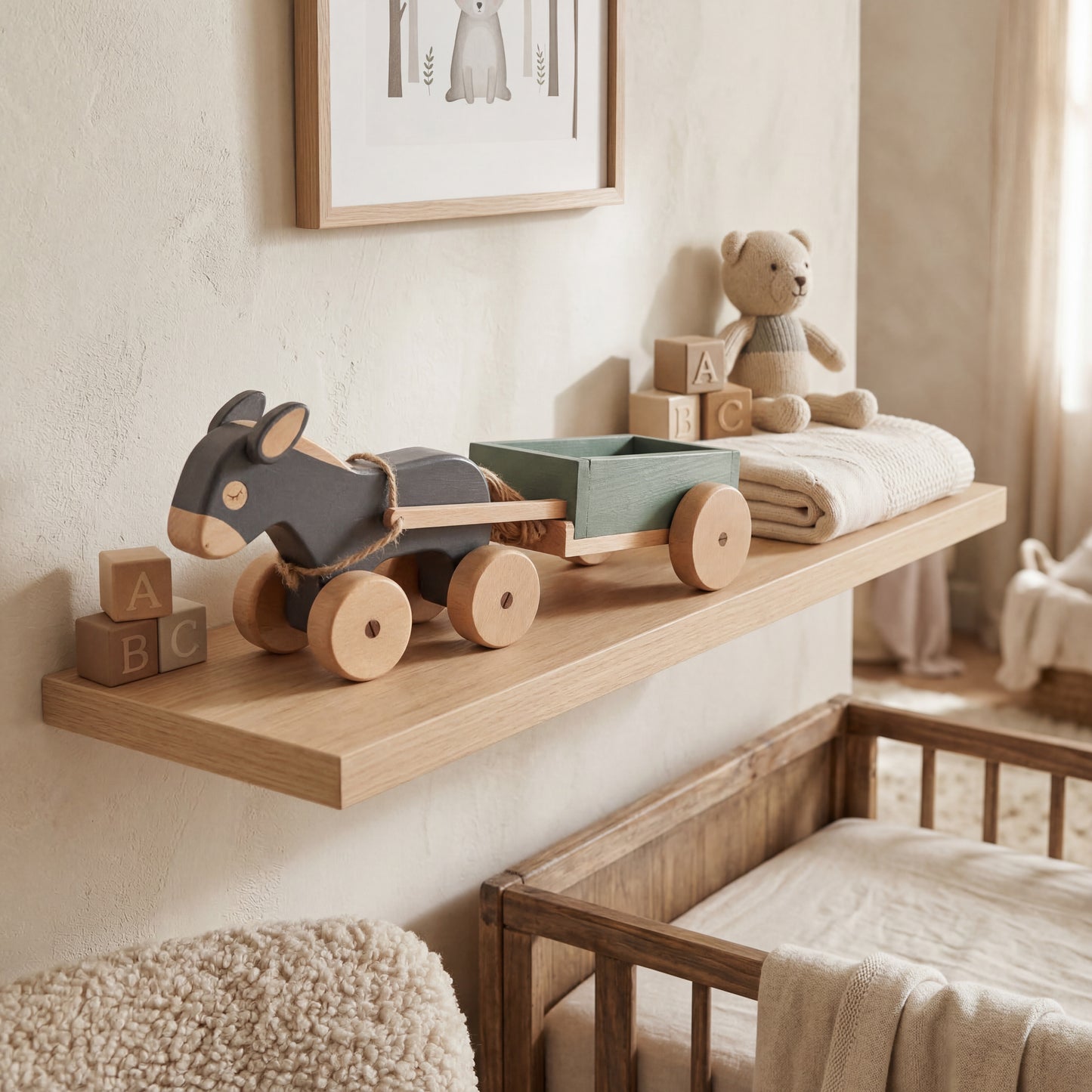 Wooden Donkey & Cart Toy