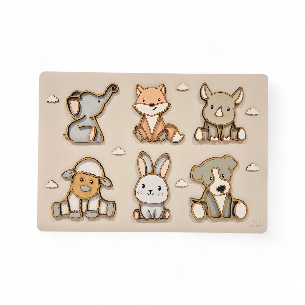 Wooden Educational Chunky Puzzle - 6 Piece