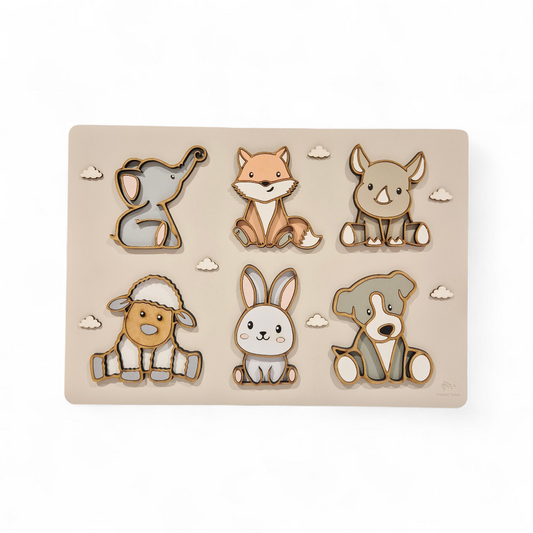 Wooden Educational Chunky Puzzle - 6 Piece