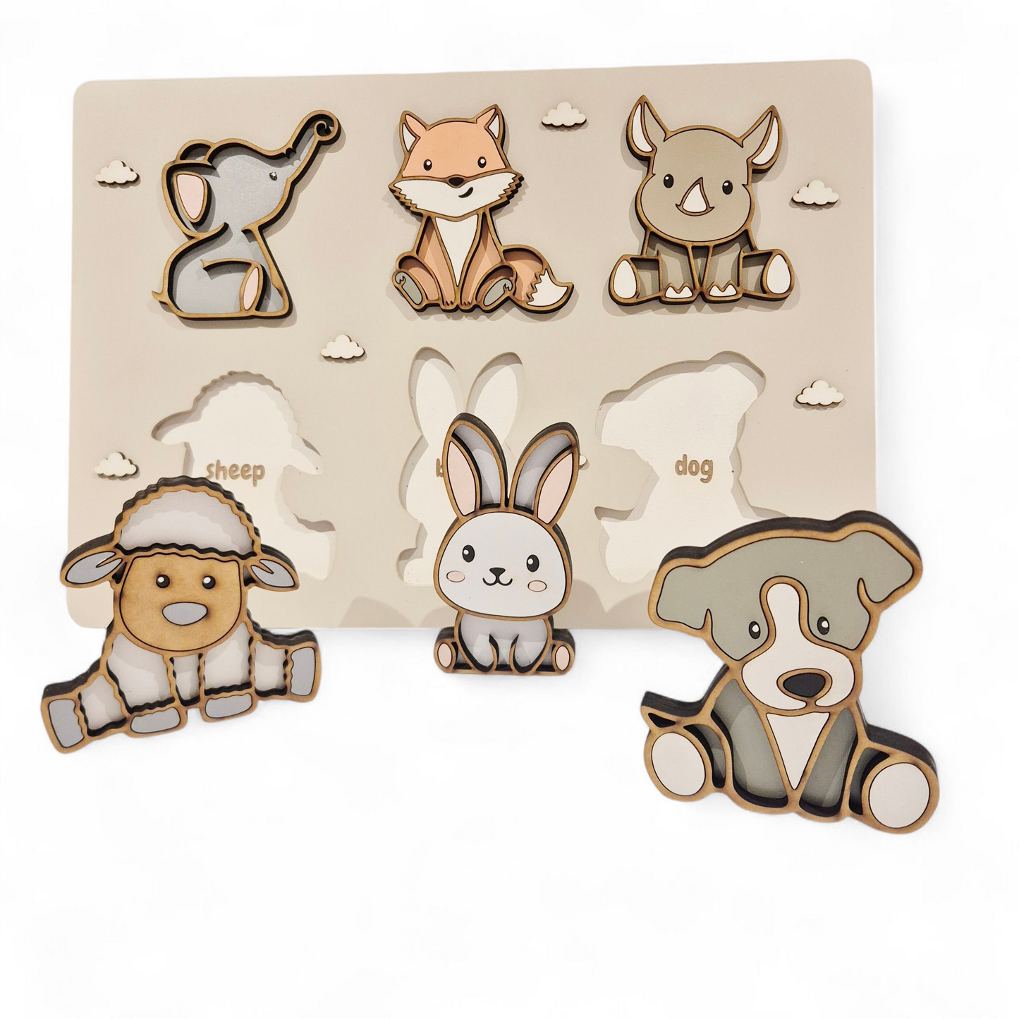 Wooden Educational Chunky Puzzle - 6 Piece