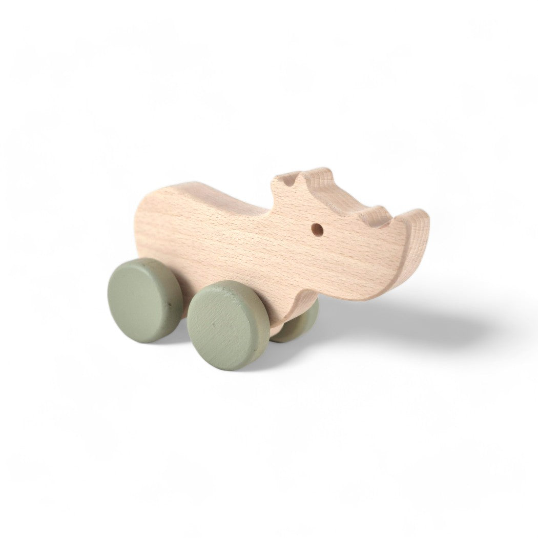 Rhino Wheely Wooden Toy