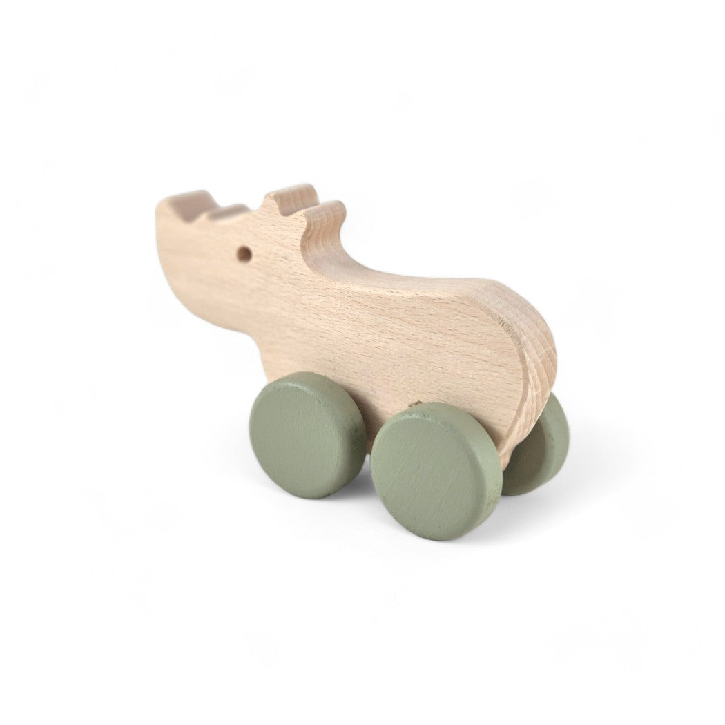 Rhino Wheely Wooden Toy