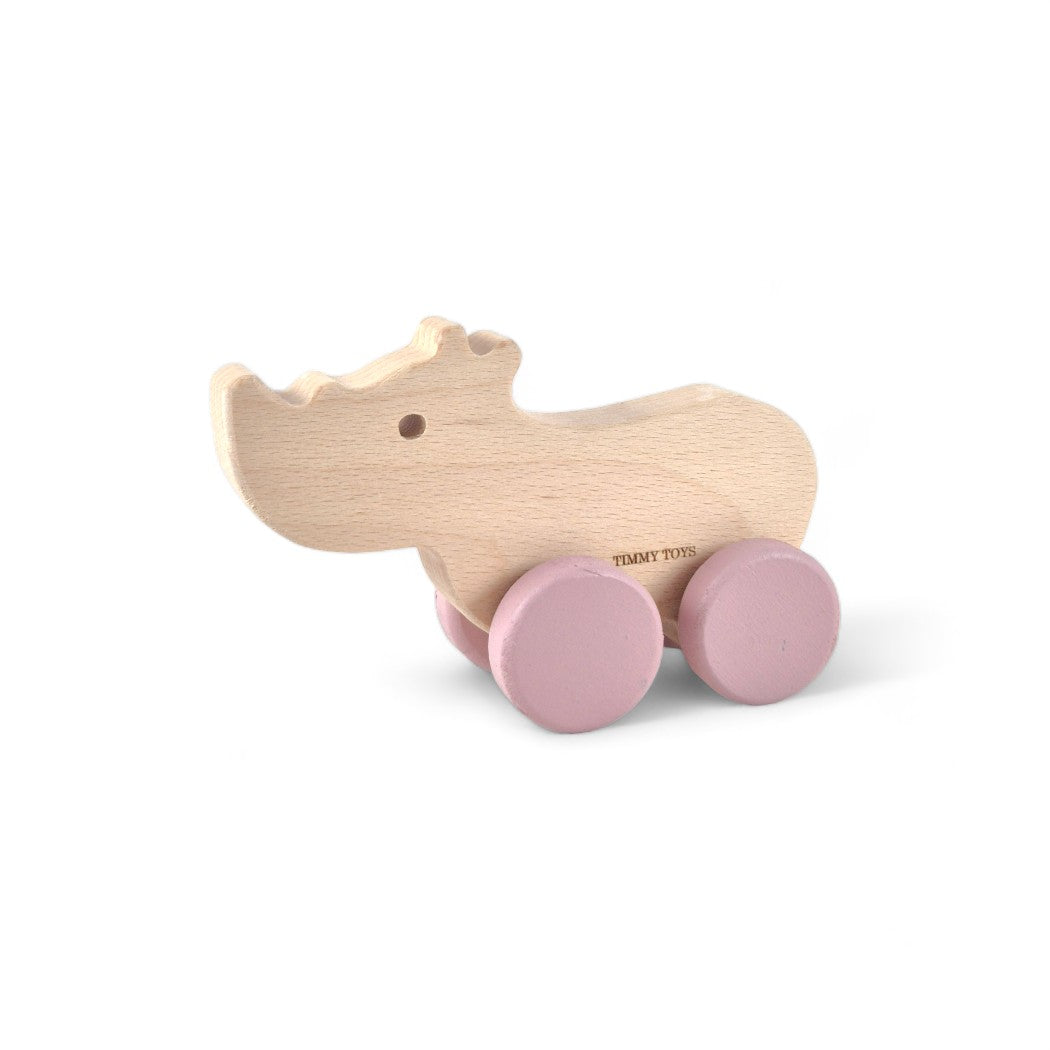 Rhino Wheely Wooden Toy