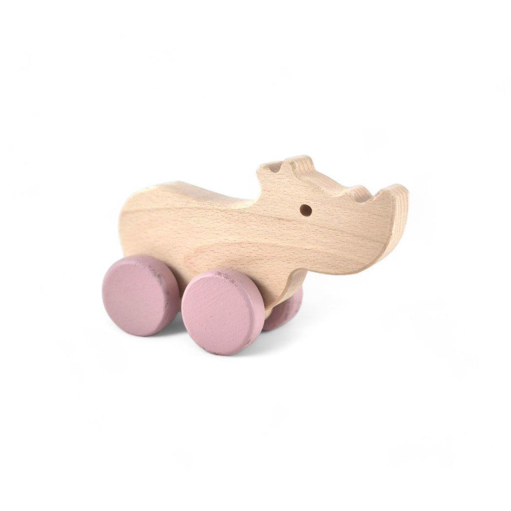 Rhino Wheely Wooden Toy