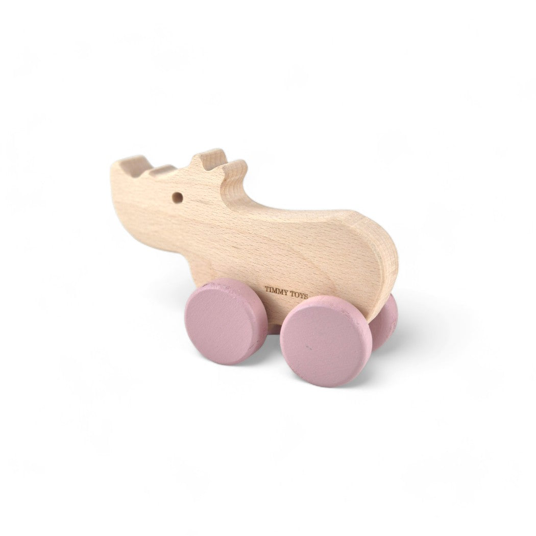 Rhino Wheely Wooden Toy