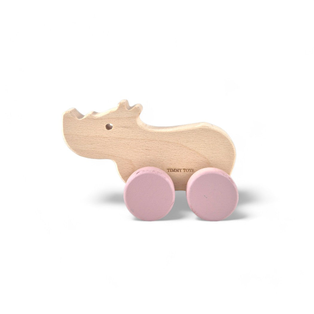 Rhino Wheely Wooden Toy