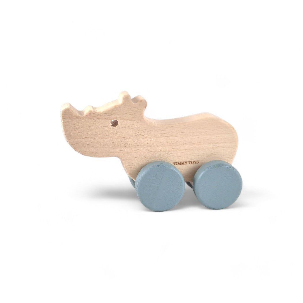Rhino Wheely Wooden Toy