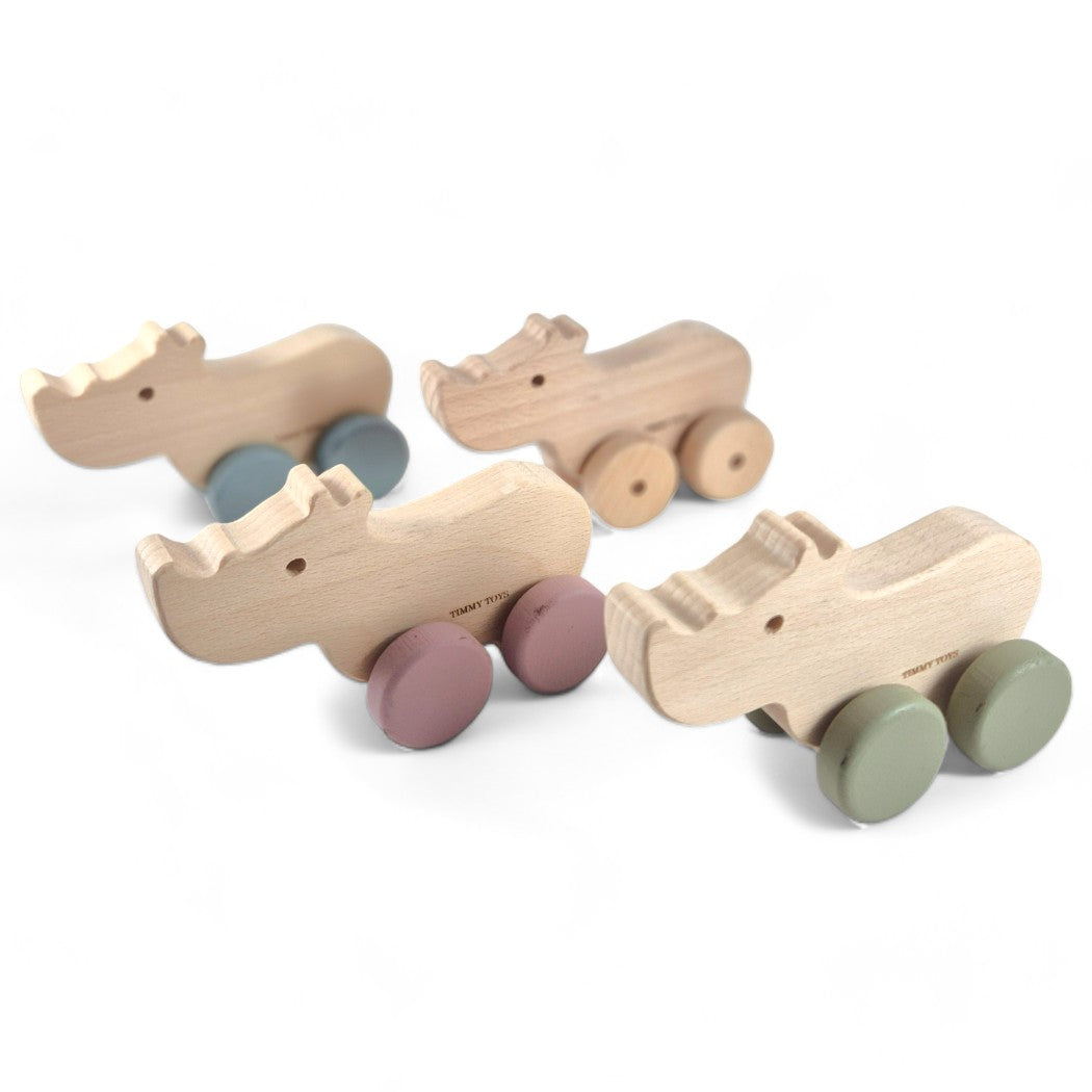 Rhino Wheely Wooden Toy