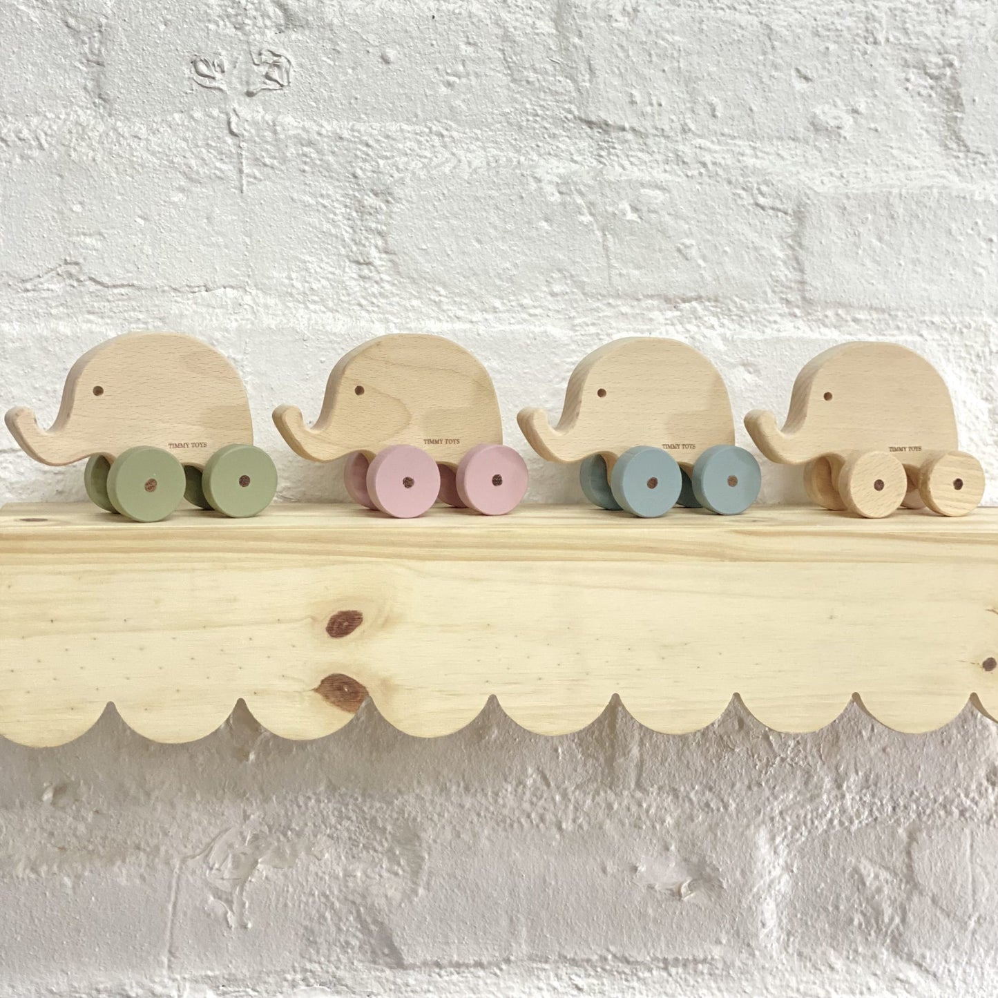 Elephant Wheely Wooden Toy