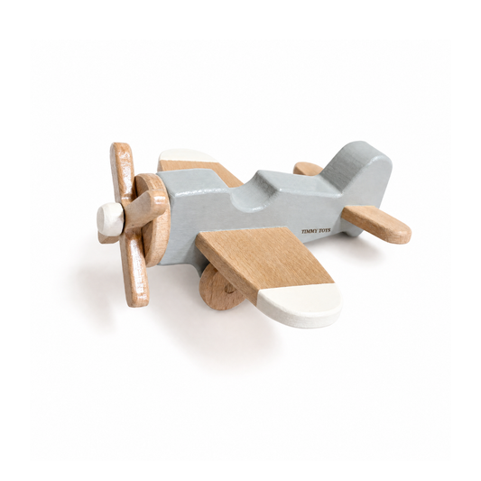 Classic Wooden Aeroplane Toy – Grey