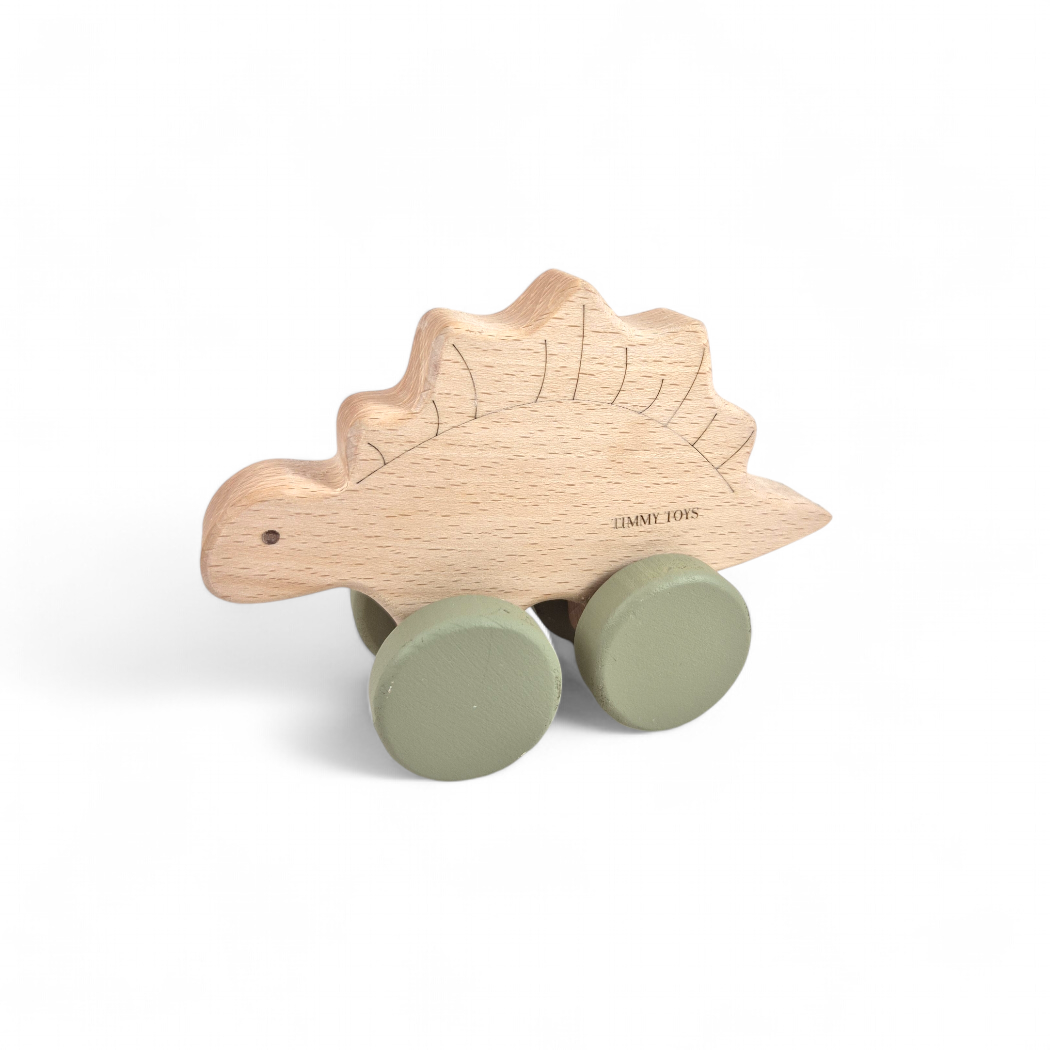 Stegosaurus Dinosaur Wooden Toy Wheely