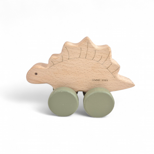 Stegosaurus Dinosaur Wooden Toy Wheely