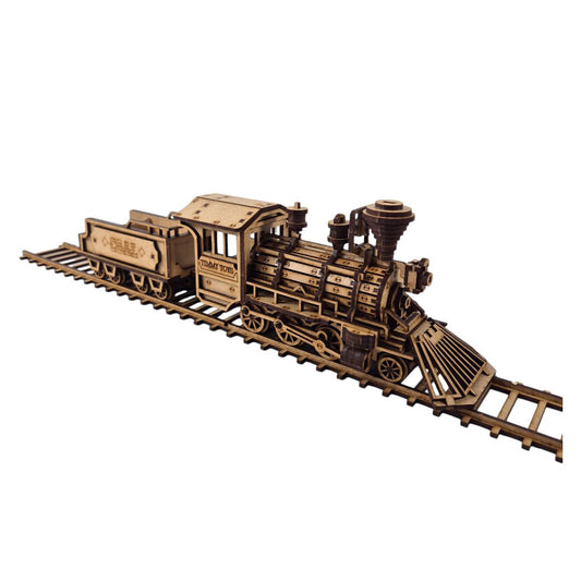 Wooden 3D Puzzle - Western Steam Train Locomotive