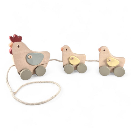 Chicken Family Pull-Along Baby Wooden Toy
