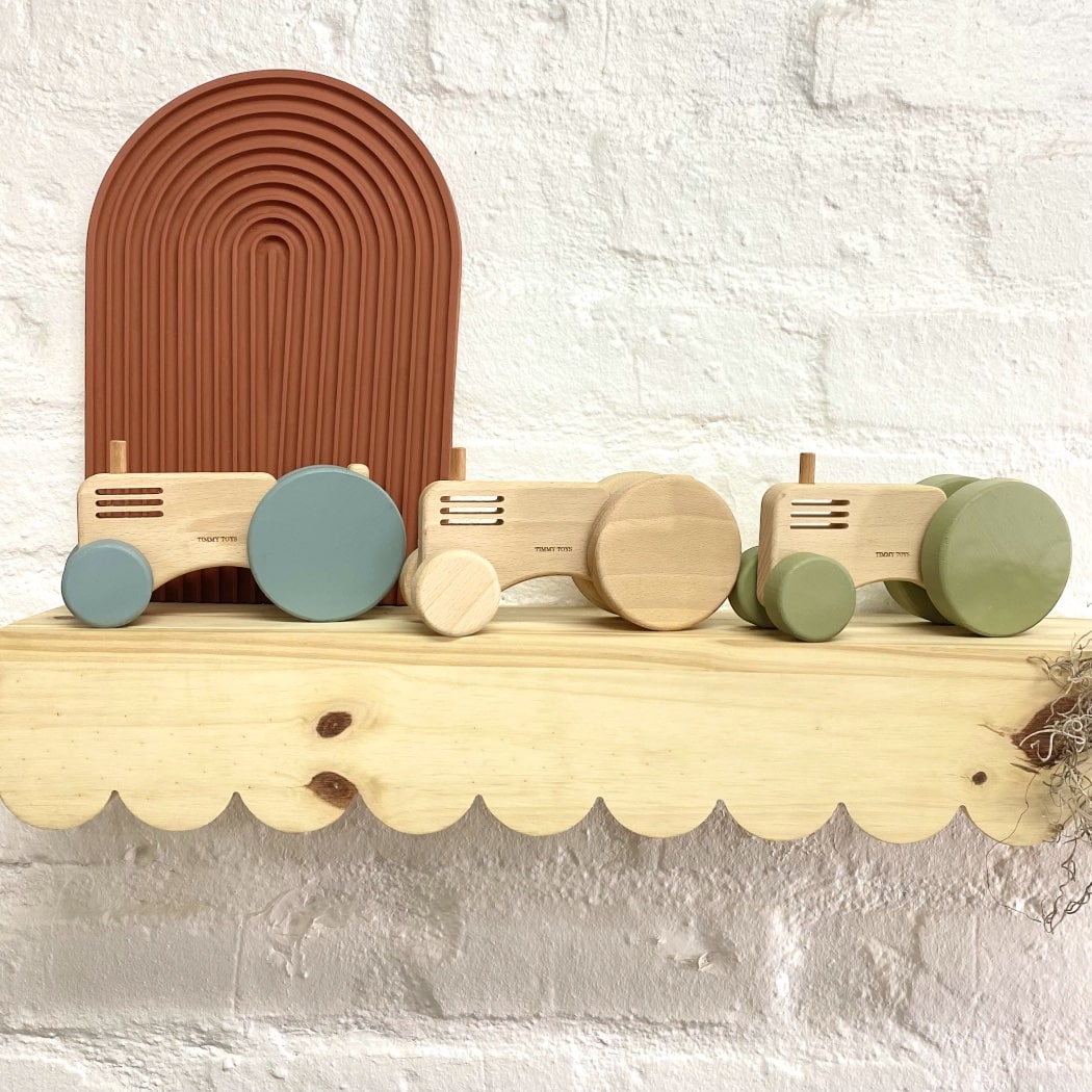 Vintage Farm Tractor Wooden Toy