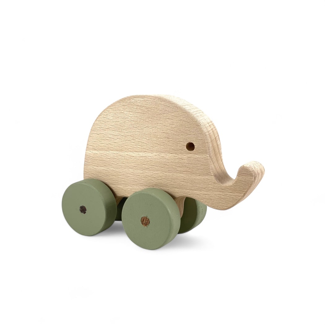 Elephant Wheely Wooden Toy
