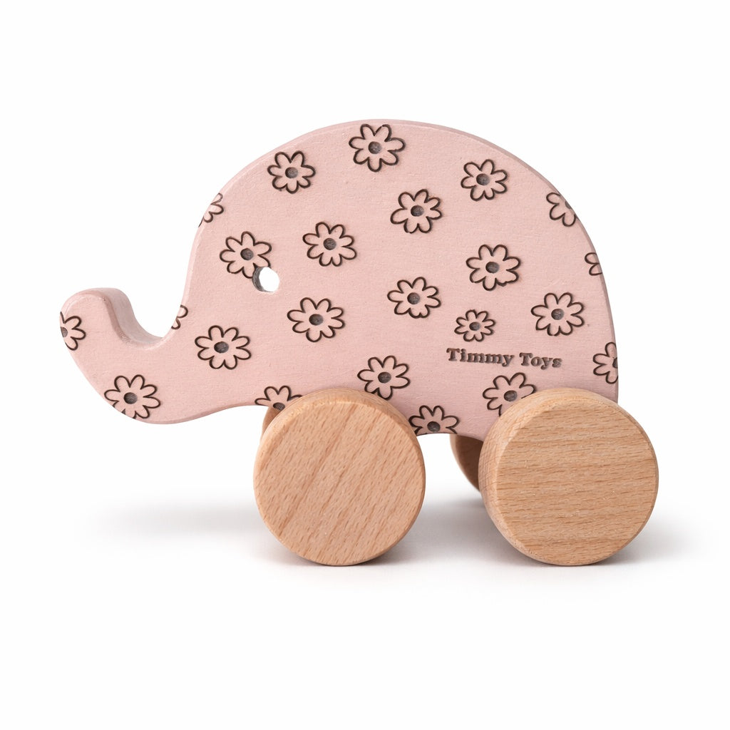 Elephant Wheely Wooden Toy